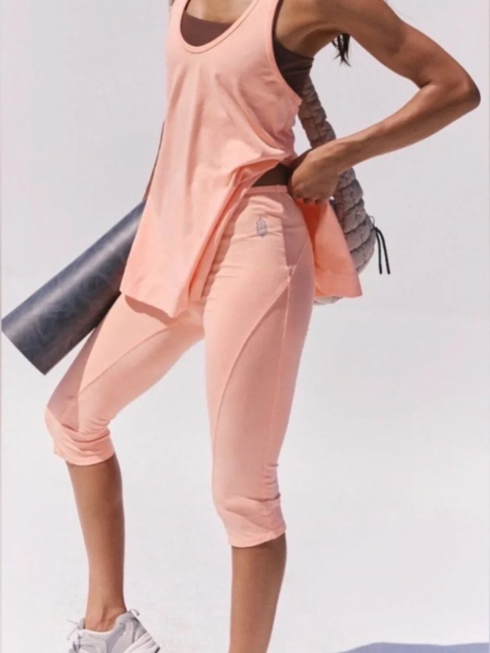 NWT Free People Movement Hot Shot Bare It All Set in Pastel Peach - Picture 5 of 9